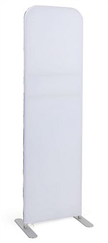 The back side of the banner stand is left blank