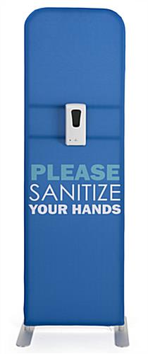 Please sanitize your hands pre-printed banner with sanitizer dispenser