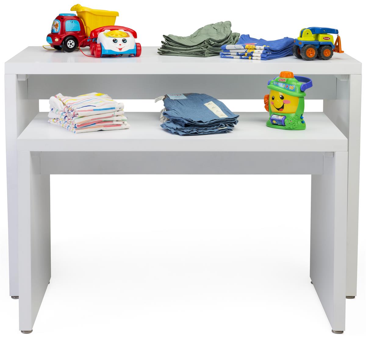 Nesting Retail Display Console Set Large & Small Paired Tables