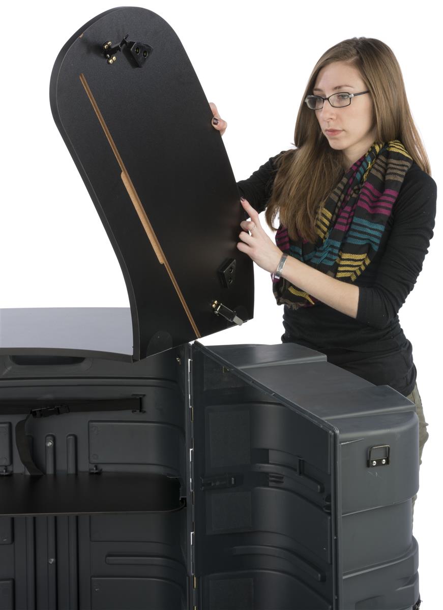 Podium Shipping Container with Graphics Custom Counter & Case