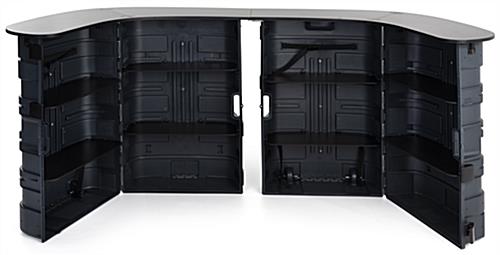 Shipping case counter kit with interior shelves for storage