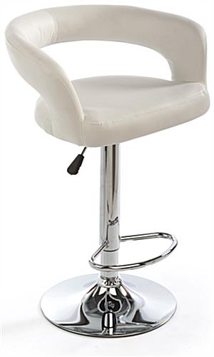 White Leather Bar Stool is Height Adjustable