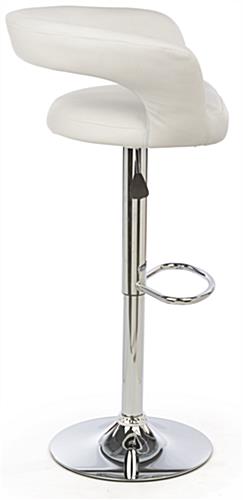 White Leather Bar Stool Provides Back Support
