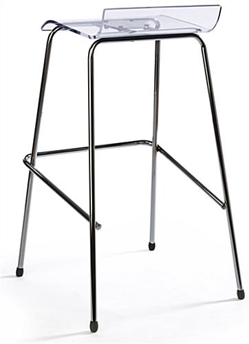Chrome Bar Stool with See-Through Seat