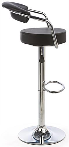 Bar Stool with Gas Lift, Chrome Arm Rests