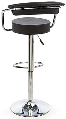 Bar Stool with Gas Lift, Made with Faux-Leather & Chromed Steel