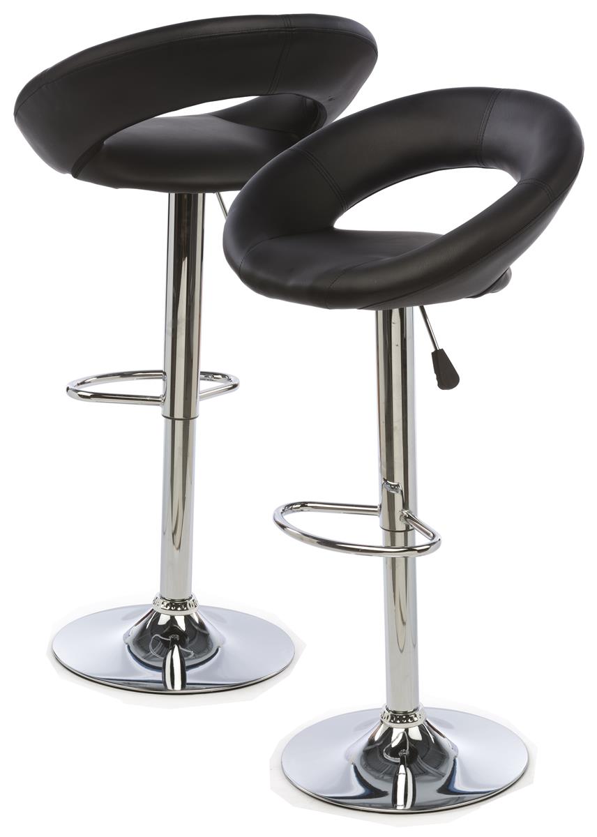 Hydraulic Bar Chair Faux Leather Cushioned Seat Back