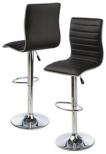Adjustable Height Bar Chair Made of Faux-Leather