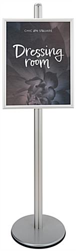 Forte snap frame display stand with silver post and base