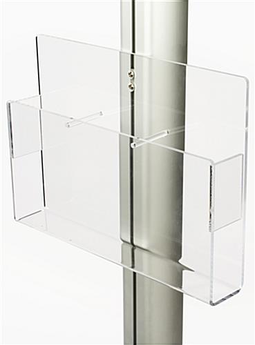 Acrylic Poster Stand with 5 Pocket Brochure Rack Removable Dividers-Black 119050