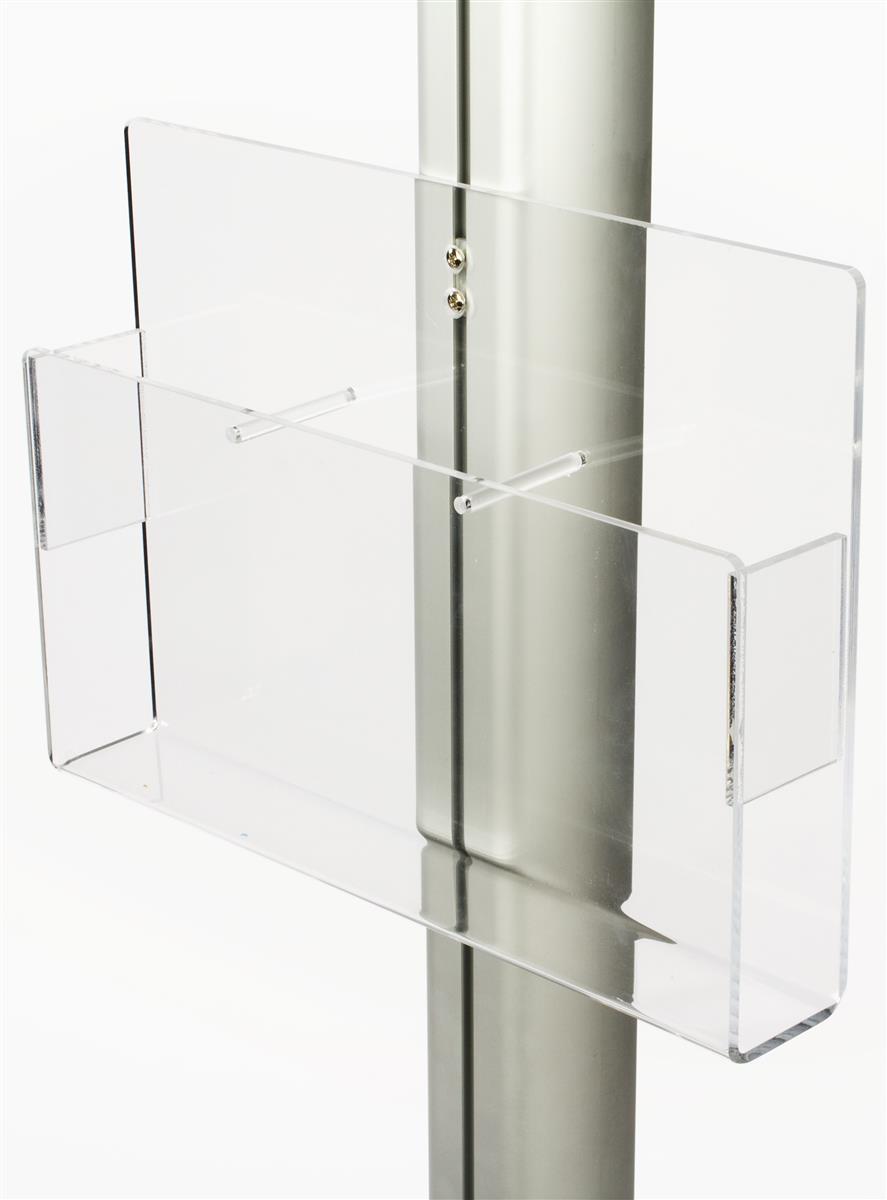 Acrylic Poster Stand with 5 Pocket Brochure Rack Removable Dividers-Black 119050 