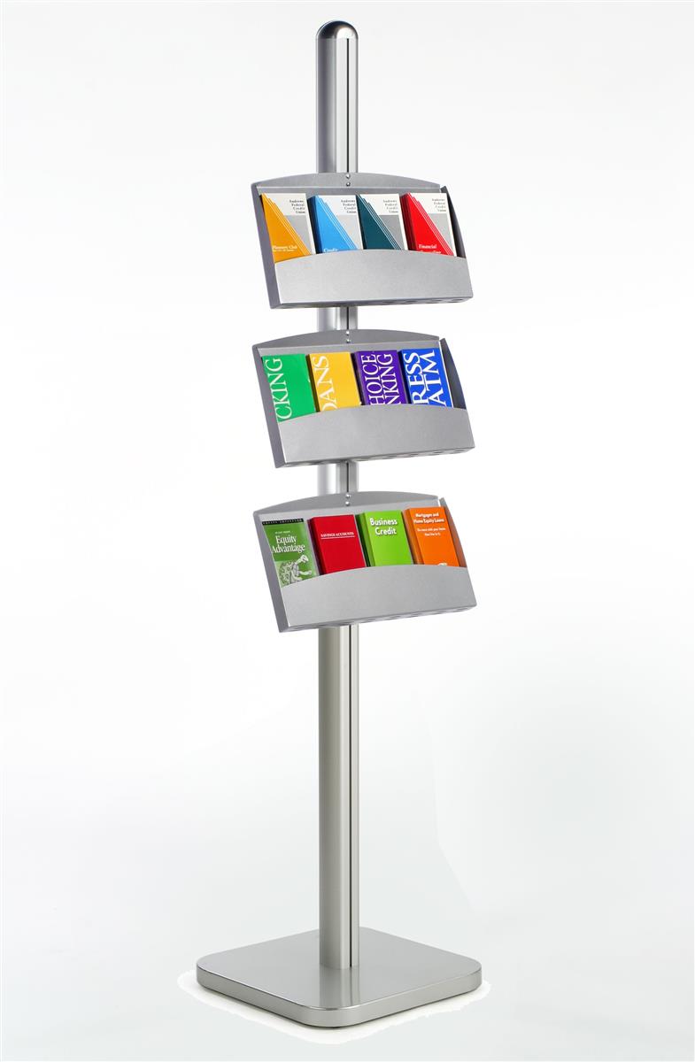 Leaflet Display 3Tiered Literature Floor Stand for Brochures