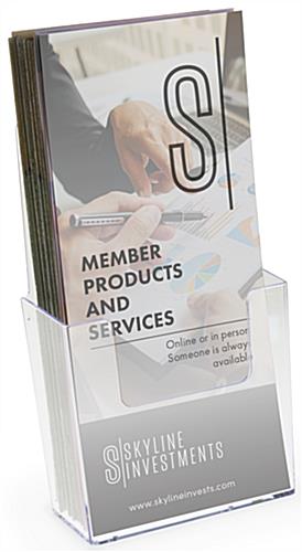 Plastic Brochure Holder with Low Front Pocket