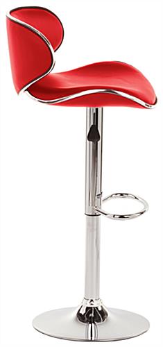 Red Bar Stool with Backrest