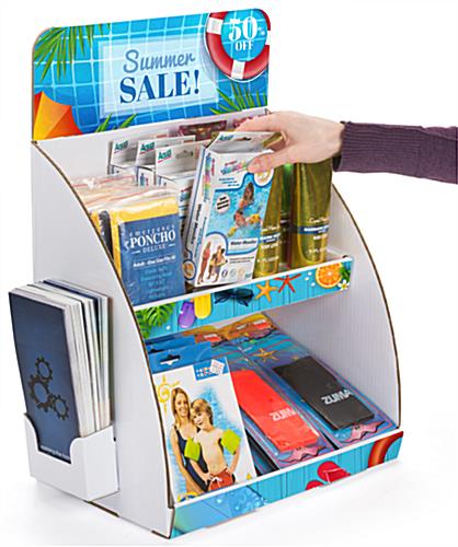 Multi-level 2-tier custom cardboard tabletop display stand