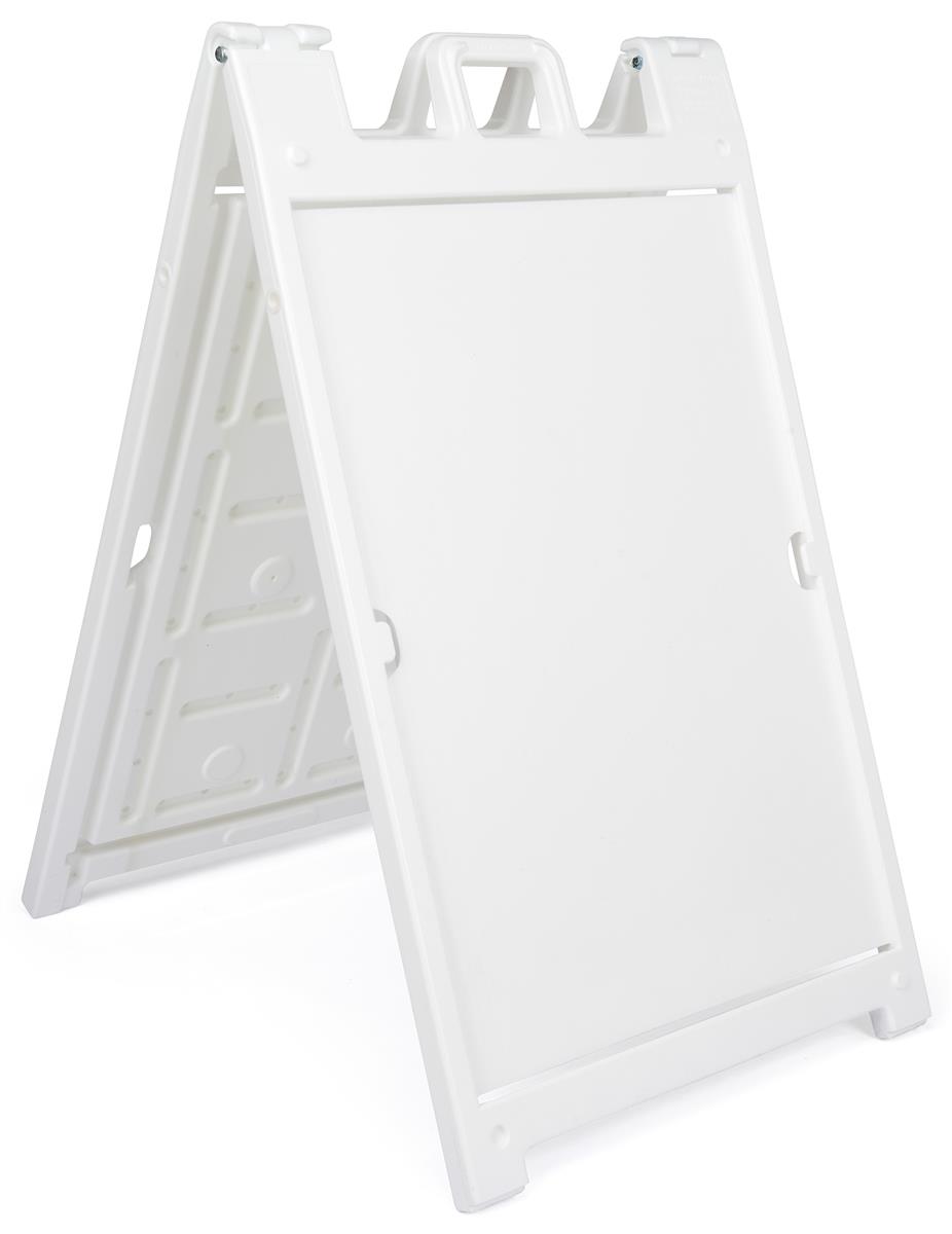 Lens Folding Portable Advertising Board Display 24x36 White A-Frame Sidewalk 