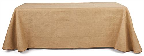 Burlap table cloth with a full-length design