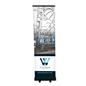 24"x80" retractable budget banner stand with black base