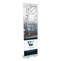 Budget 24"x80" retractable banner stand with silver base