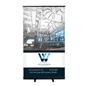 47"x80" custom printed budget banner stand with black base