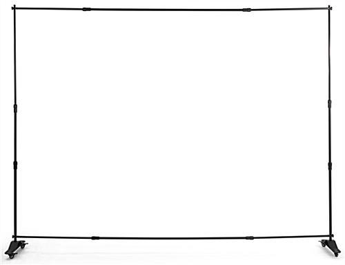 Mobile step and repeat backwall frame with 0.75 inch pole diameter