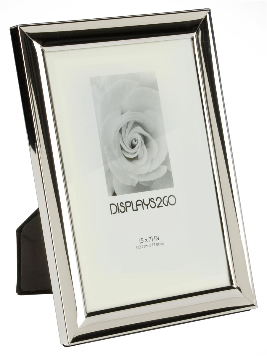 Small Silver Picture Frame 5" x 7" Photo Holder
