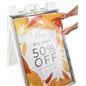 White snap open a-frame sidewalk sign with non glare lens