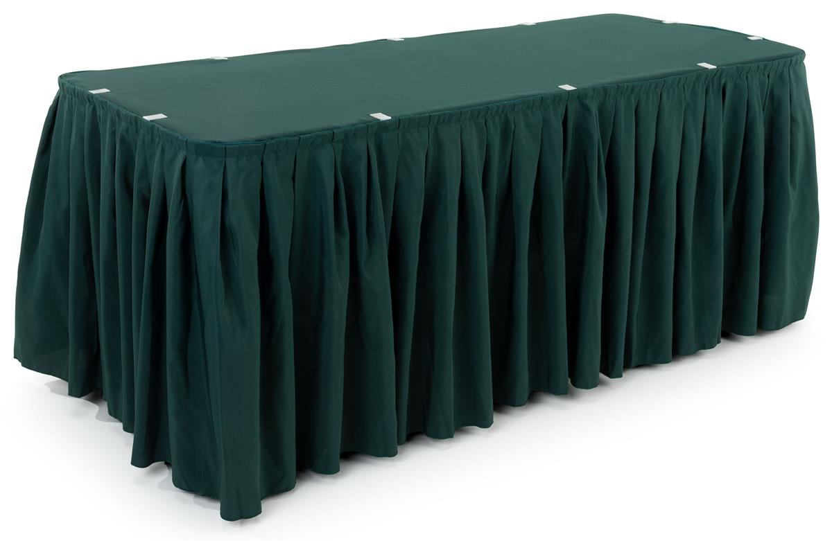 Green Table Covers 6' Table Topper w/ Pleated Skirt