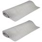 Two rolled gray carpet strips