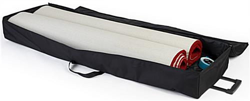 Portable 10’ x 10’ rollable red carpet with travel bag available for separate purchase