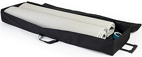10’ x 10’ carpet roll white shown with travel bag