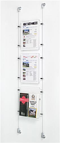 Suspended Cable System Includes Sign Frames And Brochure Holder