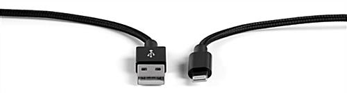 Black Apple MFi certified Lightning cable for safe charging 