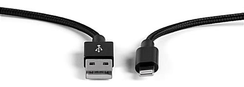 Black USB to Lightning cable add ons for chargin kiosks 