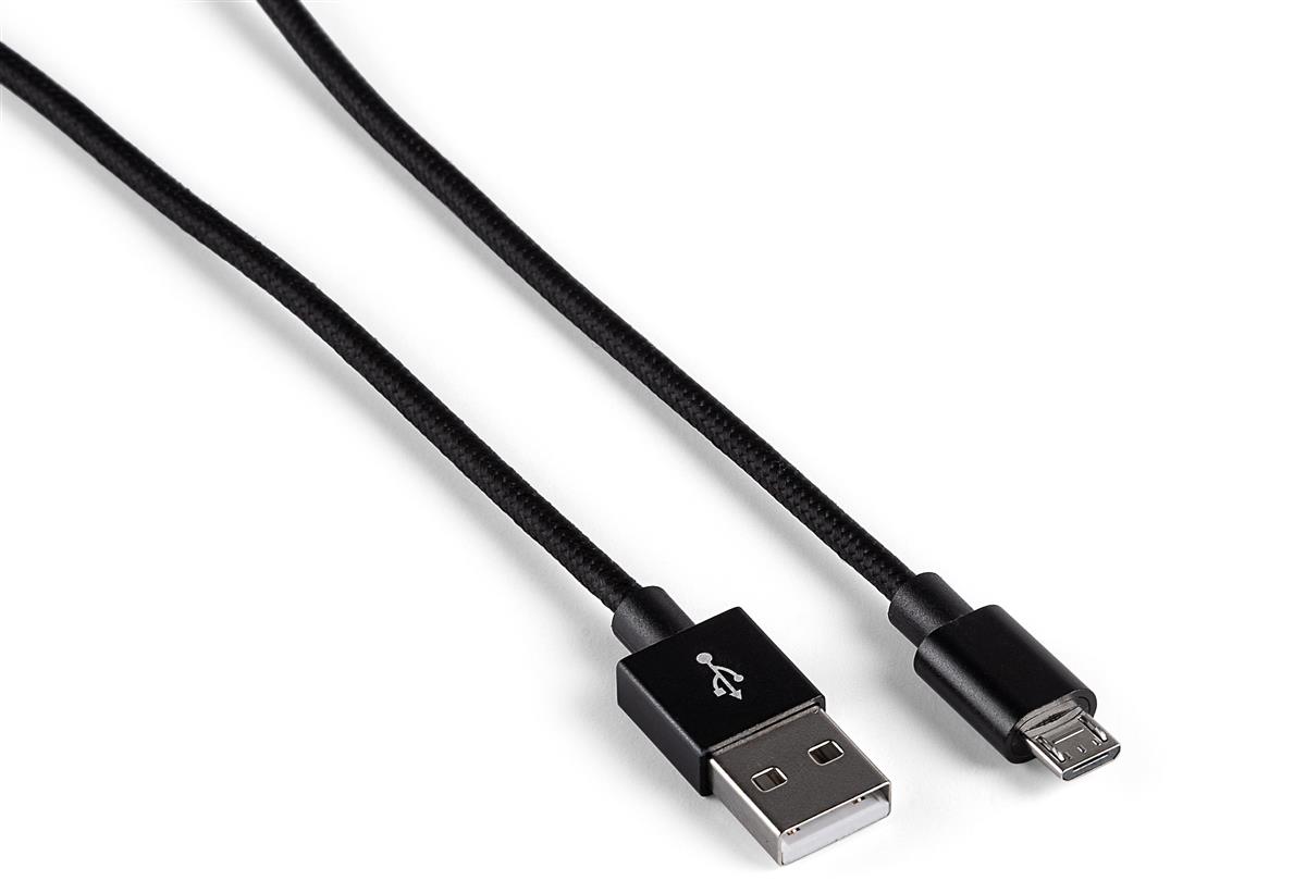 Barry válvula Pisoteando Micro USB Cords | Black 8” Braided Nylon - Free Shipping