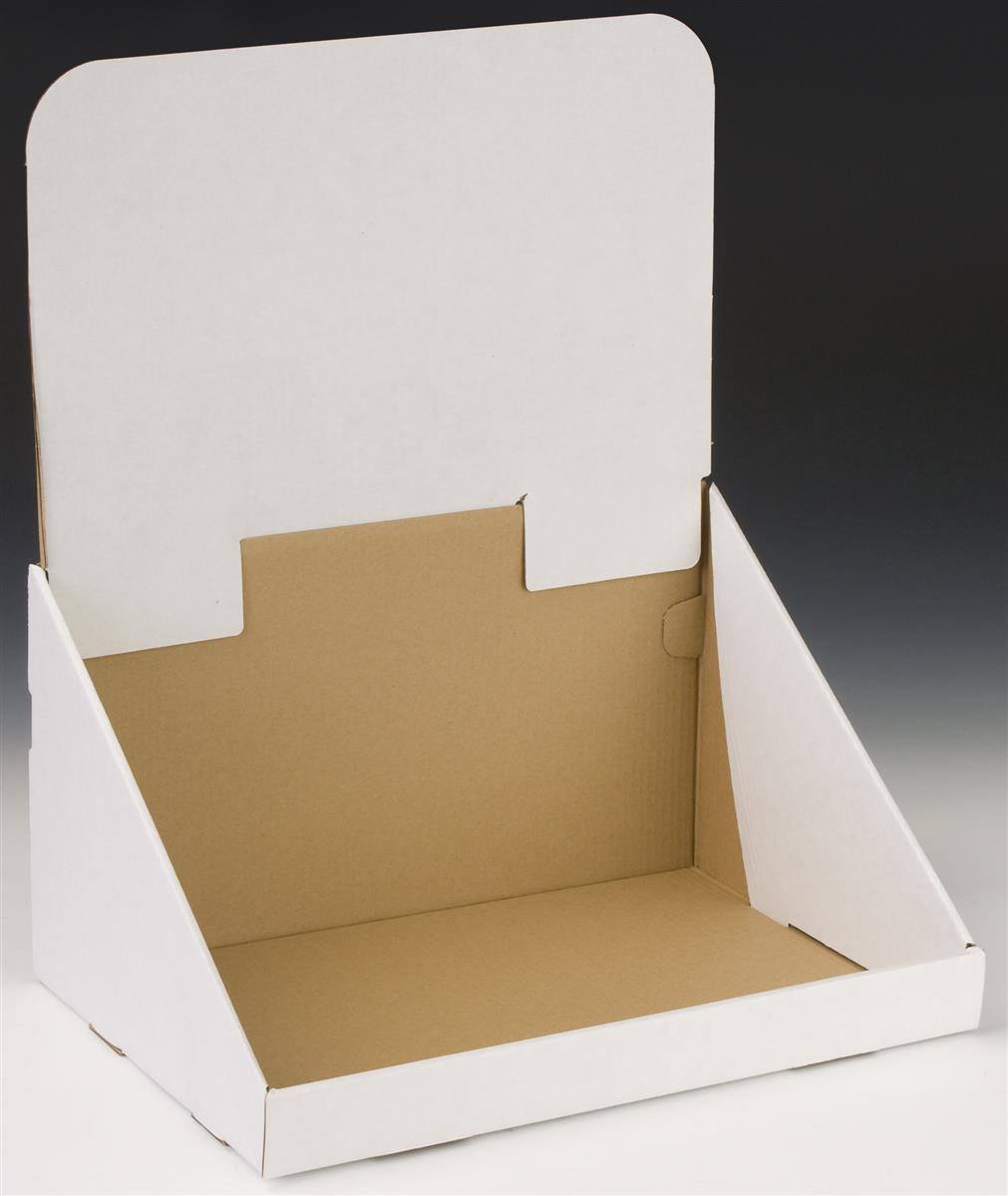 Cardboard Retail Merchandising Fixtures White POP Display