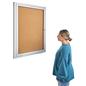 This enclosed aluminum bulletin board is a wall mount frame