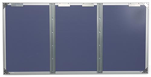 This 72 x 36 locking bulletin board has brackets for mounting 