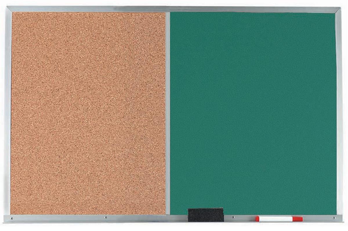 6' x 4' Bulletin Cork & Chalkboard Aluminum