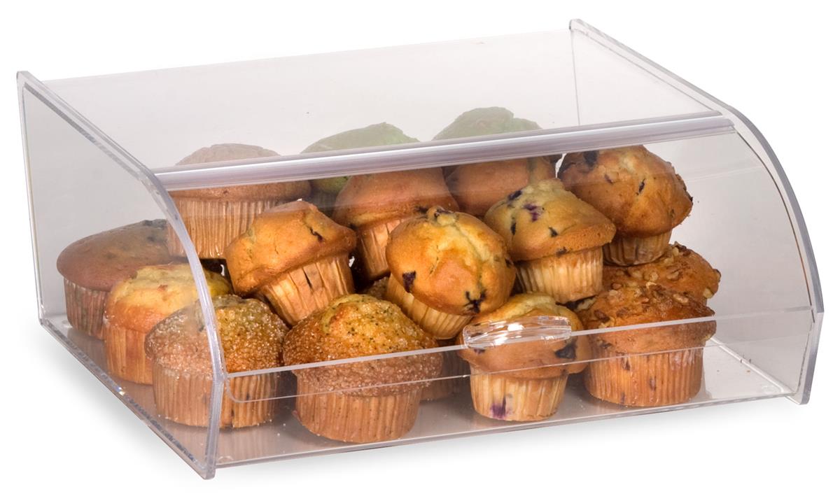 Curved Food Bins Hinged Pull Open Lid