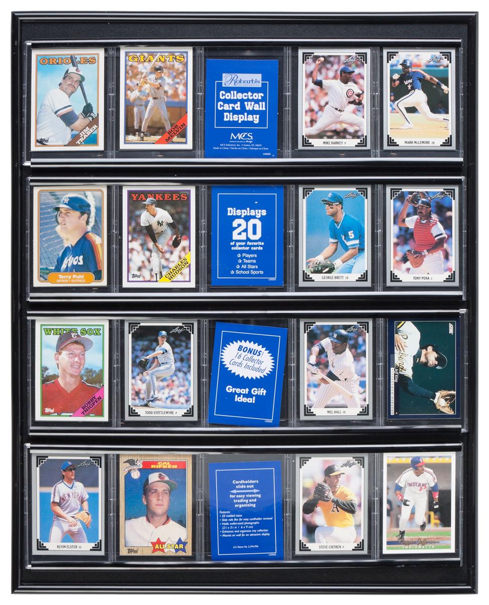 Baseball Card Frame 20 Slot Wall Mount Display