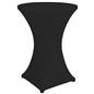 Black bar height spandex table cover