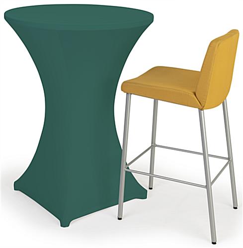 Bar height spandex table cover with elastic hemmed stitching 