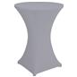 Gray bar height spandex table cover
