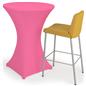 Bar height spandex table cover with easy to care for instructions 