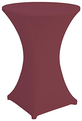 Plum bar height spandex table cover