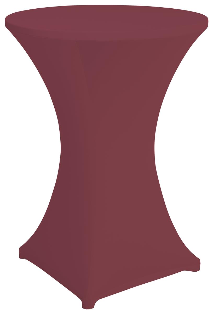 Plum bar height spandex table cover