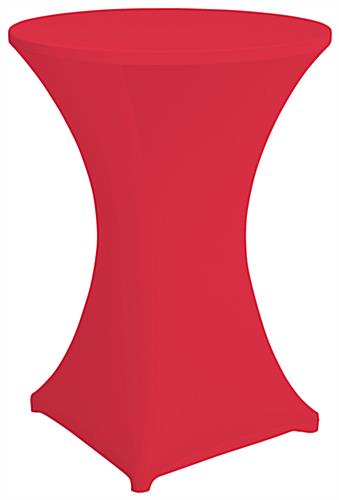 Red bar height spandex table cover