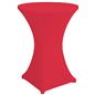 Red bar height spandex table cover
