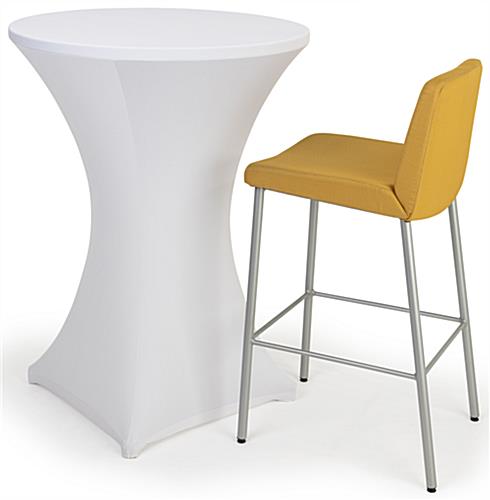Bar height spandex table cover with machine washable fabric 
